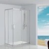 Box Doccia Angolare Neptum 80x100 H190 Porte Scorrevoli Cristallo 6 Mm Trasparente Cromato