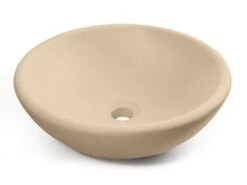 Lavabo Da Appoggio Norma In Resina Opaco Crema Marfil