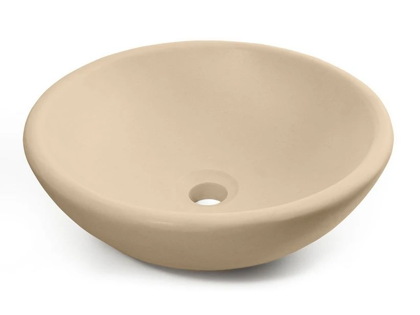 Lavabo Da Appoggio Norma In Resina Opaco Crema Marfil