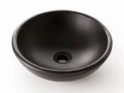 Lavabo Da Appoggio Norma In Resina Opaco Nero Africa