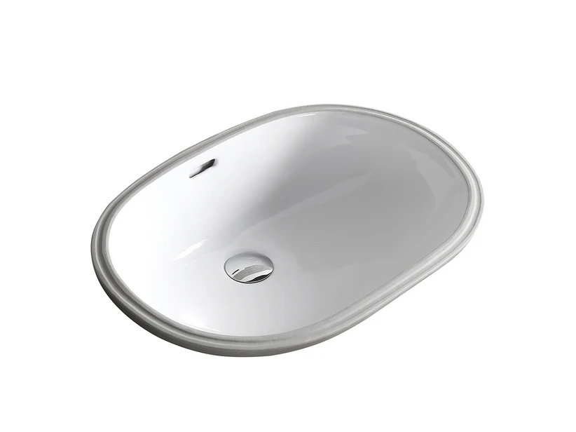 Lavabo Da Incasso Sottopiano Oglio 54,5X40 In Ceramica Bianco Lucido