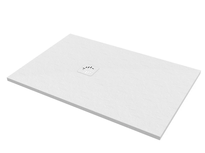 Piatto Doccia Rettangolare Crypto 80x120 H2,5 Cm In Resina Bianco