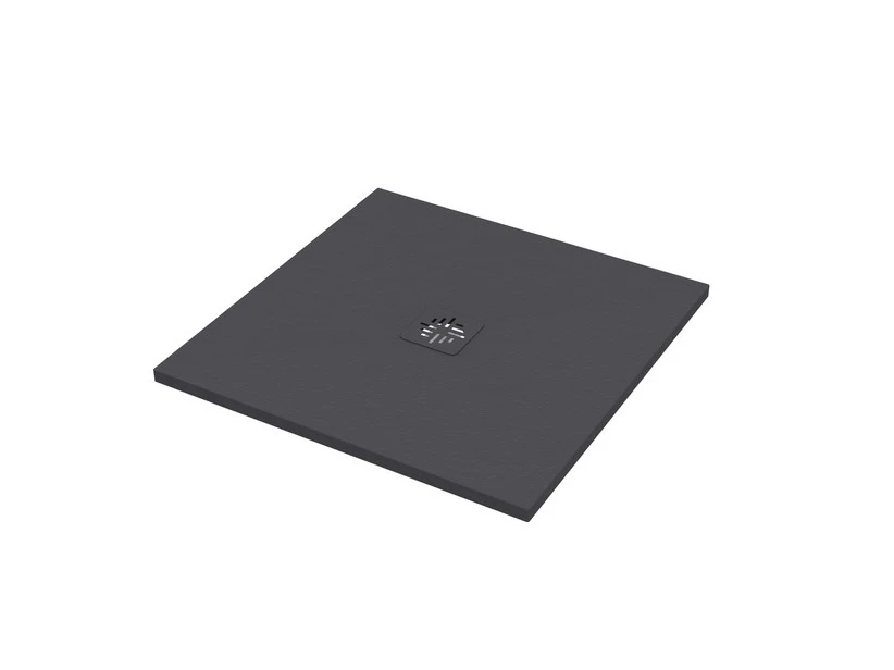 Piatto Doccia Quadrato Crypto 80x80 H2,5 Cm In Resina Grafite