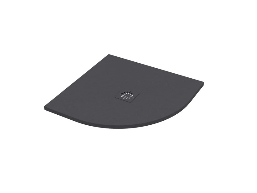 Piatto Doccia Semicircolare Crypto 80x80 H2,5 Cm In Resina Grafite