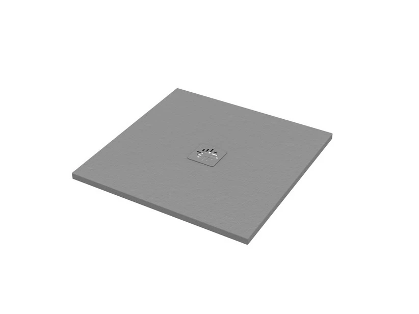 Piatto Doccia Quadrato Crypto 80x80 H2,5 Cm In Resina Grigio