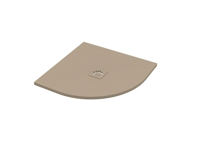 Piatto Doccia Semicircolare Crypto 80x80 H2,5 Cm In Resina Sabbia