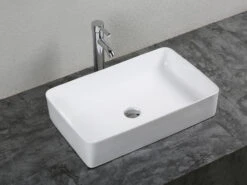 Lavabo Da Appoggio Po' 60x37,5 H12 In Ceramica Bianco Lucido