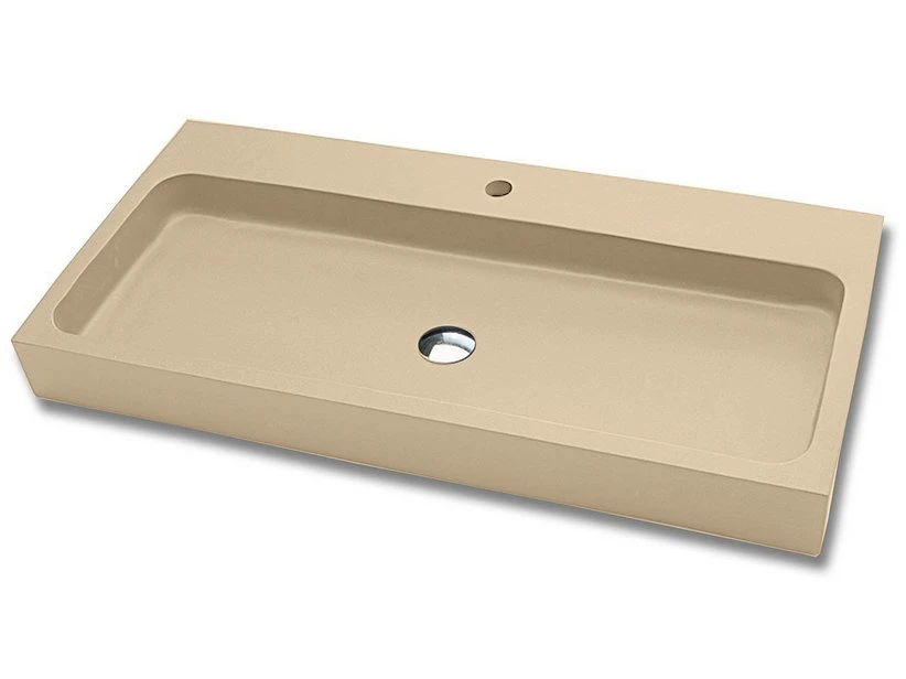Lavabo Appoggio/Incasso Ponza 100 In Resina Opaco Crema Marfil