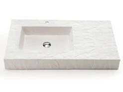 Lavabo Top Slate 90 In Resina Bianco Carrara