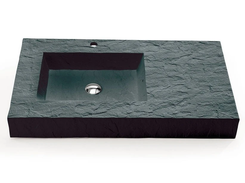 Lavabo Top Slate 90 In Resina Grigio Carnico