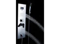 Pannello Doccia Slim Squared 2 Getti Idro Acciaio Inox Lucido A Specchio