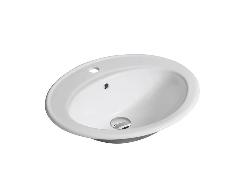 Lavabo Da Appoggio Tevere 56x48,5 In Ceramica Bianco Lucido