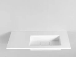 Lavabo Da Appoggio Unitop Hide 115,5X51,5 Destro In Resina Lucido Bianco