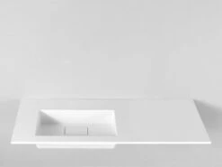 Lavabo Da Appoggio Unitop Hide 140,5X51,5 Sinistro In Resina Opaco Bianco