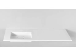 Lavabo Da Appoggio Unitop Hide 180X51,5 Sinistro In Resina Lucido Bianco