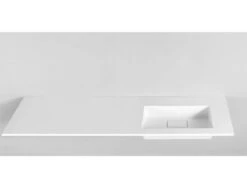 Lavabo Da Appoggio Unitop Hide 190,5X51,5 Destro In Resina Lucido Bianco