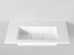 Lavabo Da Appoggio Unitop Hide 90,5X51,5 In Resina Lucido Bianco