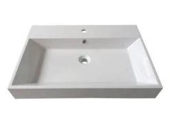 Lavabo Appoggio/Incasso Unitop Qubo 70X48 In Resina Lucido Bianco