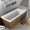 Vasca Idromassaggio Jacuzzi® Silk 180x80 Destra Con 8 Bocchette E Finitura Effetto Legno Dark Oak