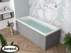 Vasca Idromassaggio Jacuzzi® Silk 180x80 Sinistra Con 8 Bocchette E Finitura Effetto Cemento