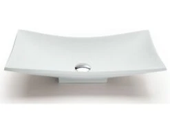 Lavabo Da Appoggio Vela In Resina Opaco Bianco Carrara