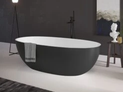 Vasca Freestanding Virgo 170x82 Cm Esterno Antracite Berlino/Interno Bianco Opaco