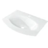Lavabo Unitop Wave 70x51 Cm Vasca Centrale In Vetro Bianco Lucido